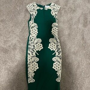 Paper Doll c ModCloth green sheath dress with lace